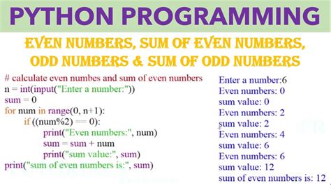 Python Program to find Sum of Even and Odd Numbers .